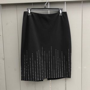 WHBM Black Skirt with silver accent - 22” long, size 6